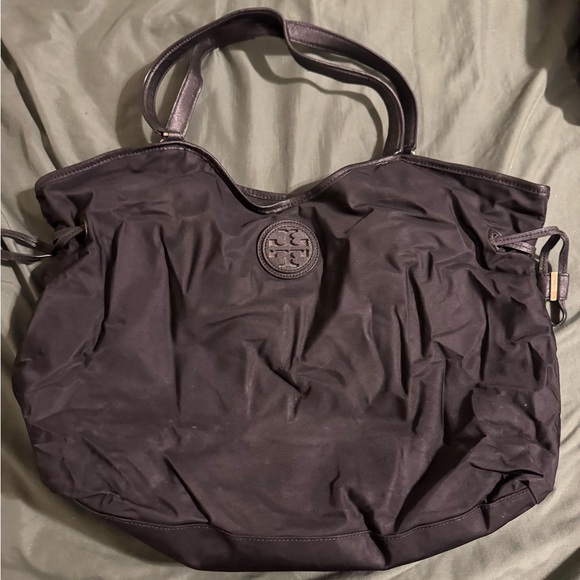Tory Burch Handbags - Tory Burch Classic Black Nylon Tote with Logo Medallion